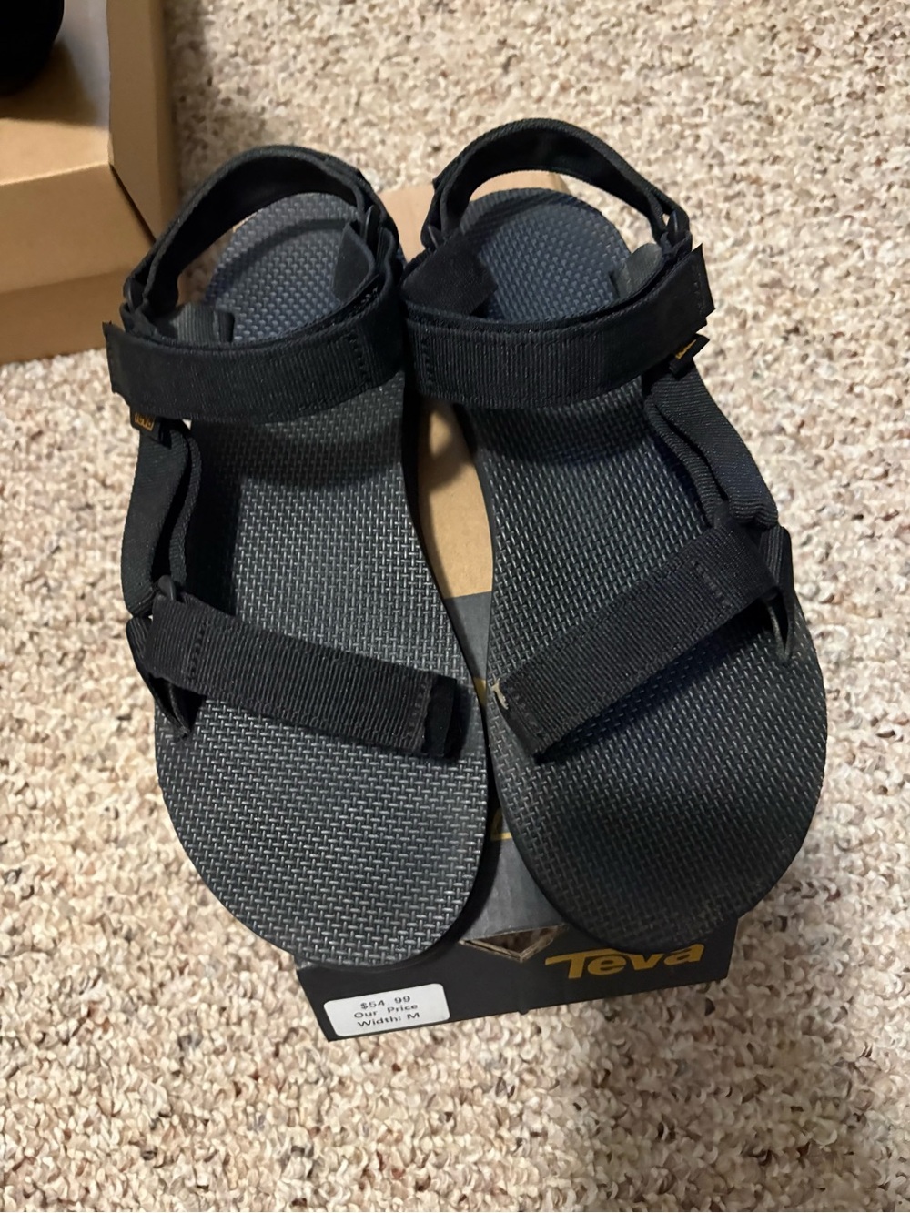 Teva Black Adjustable Strappy Sandals